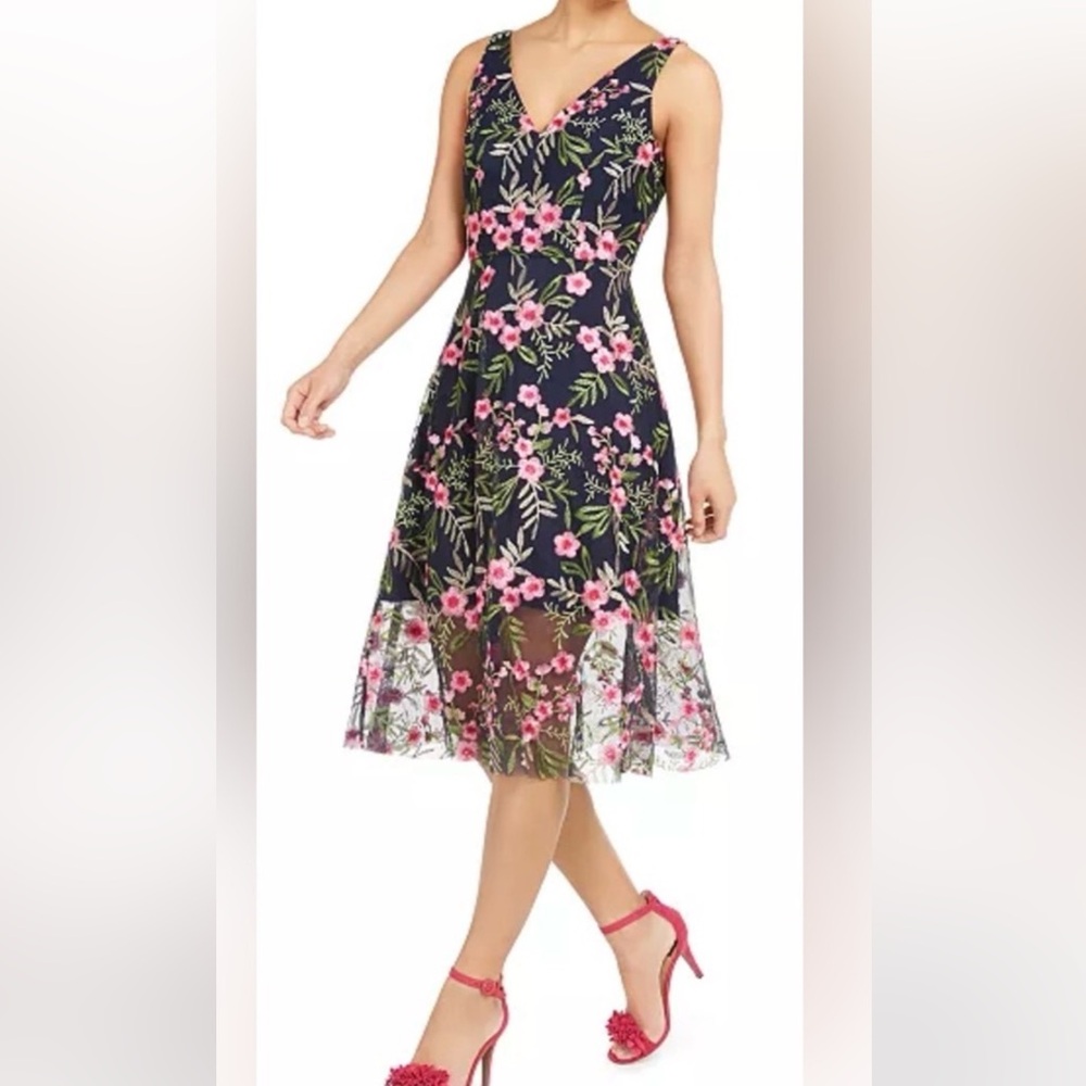Vince Camuto Embroidered Dress